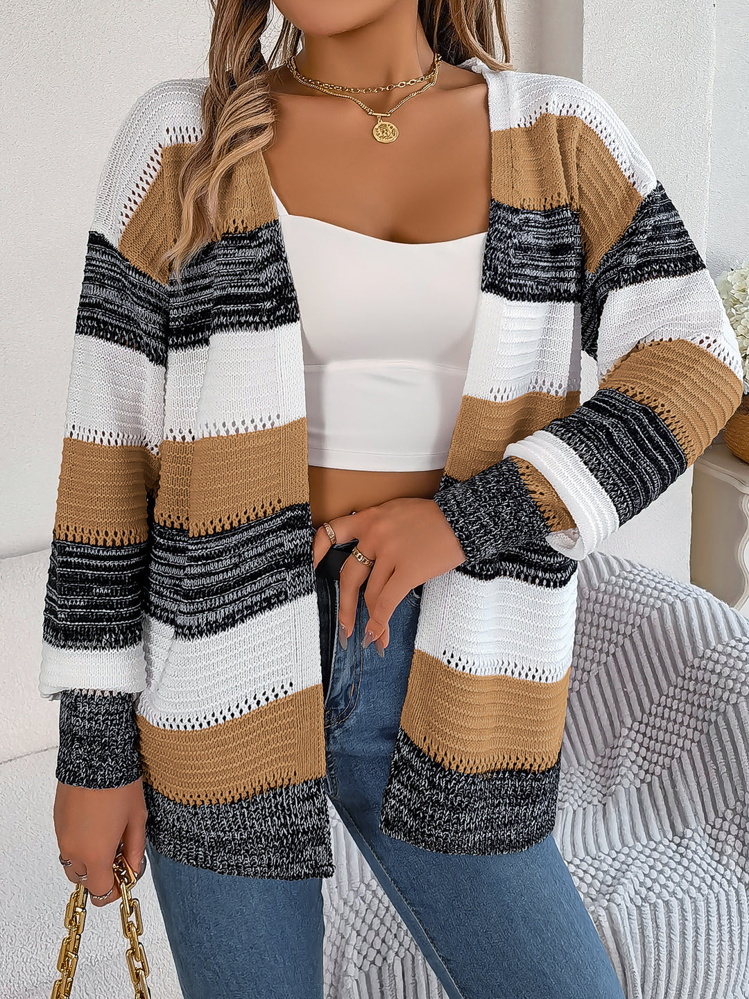 Gigi | Hollow-Knit Cardigan