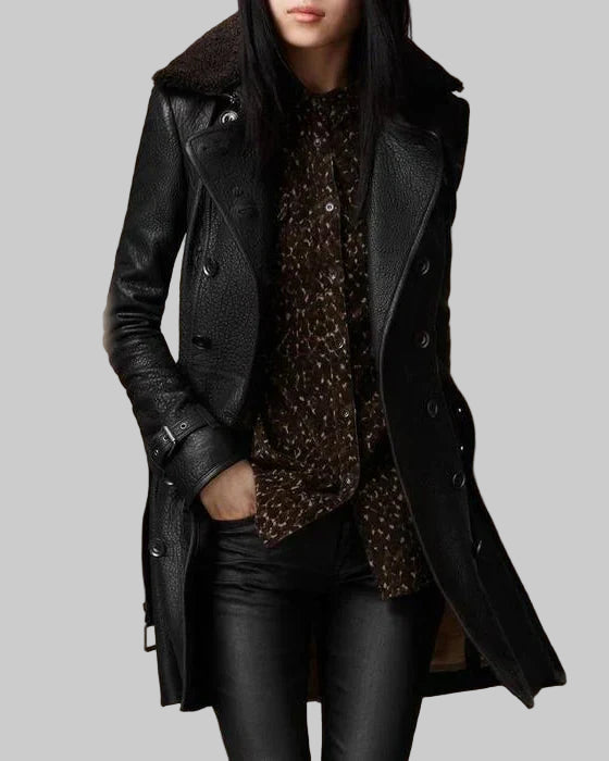 Claire™ | Classic Leather Coat
