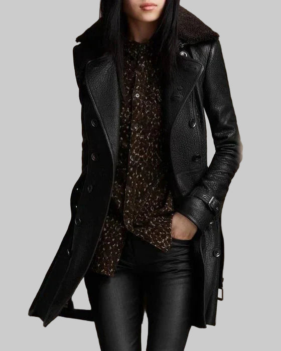 Claire™ | Classic Leather Coat