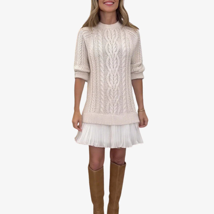 Mara | Knit & Pleat Mini Dress