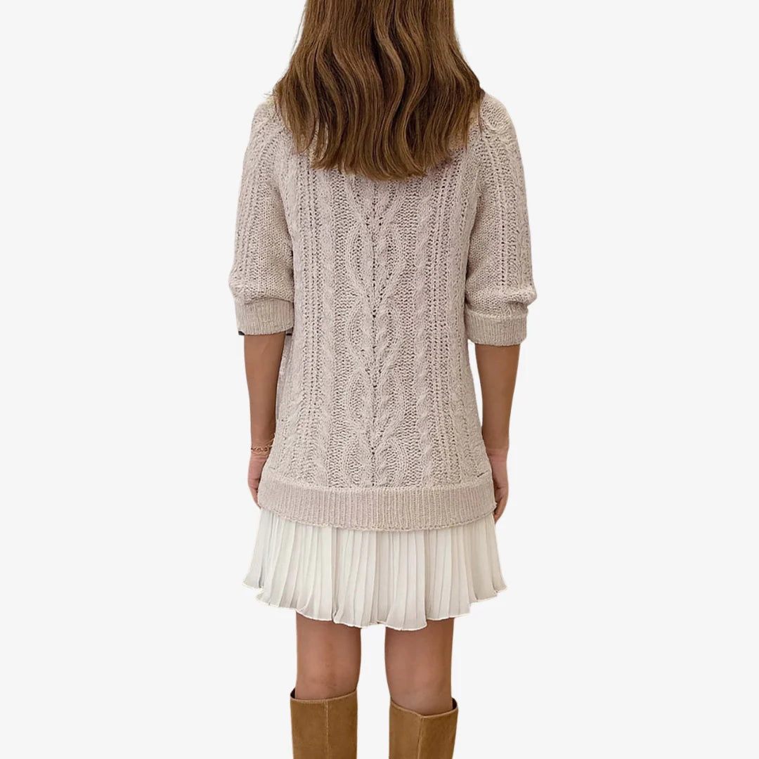 Mara | Knit & Pleat Mini Dress