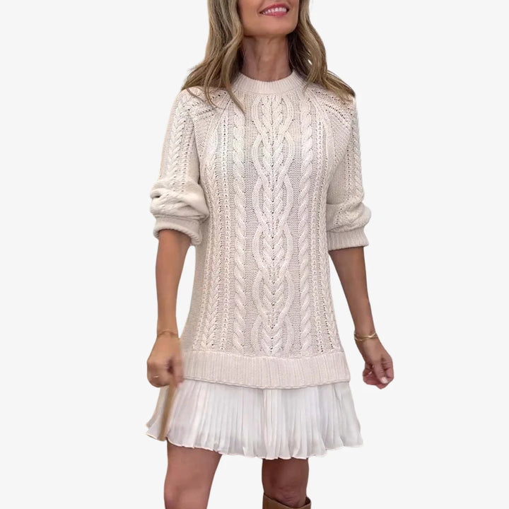 Mara | Knit & Pleat Mini Dress