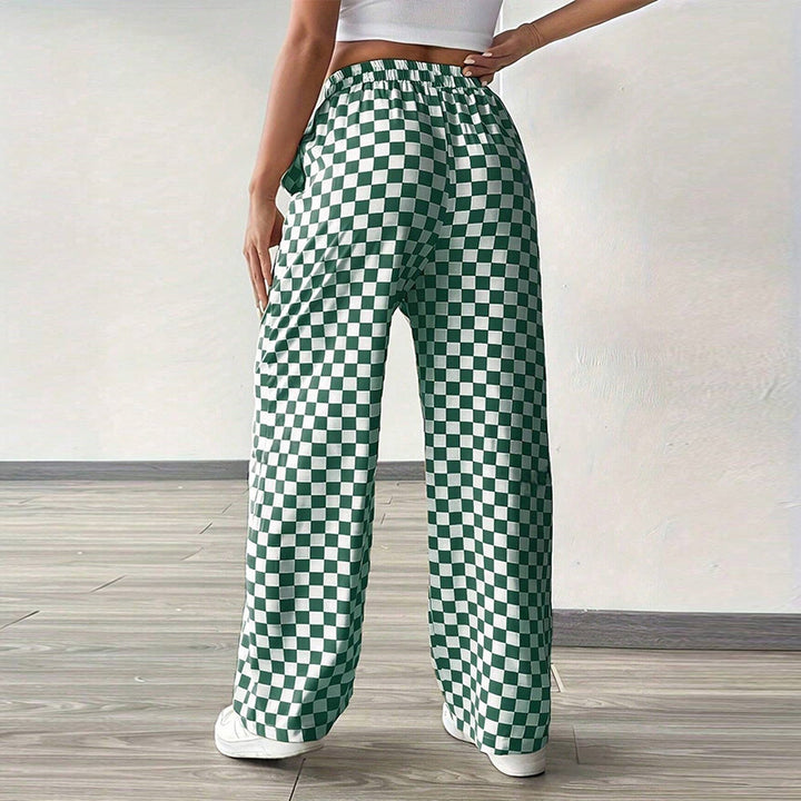 Freya | Chessboard Wide-leg Pants
