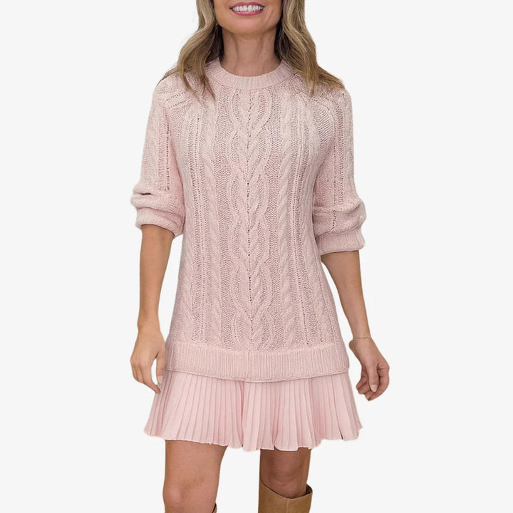 Mara | Knit & Pleat Mini Dress