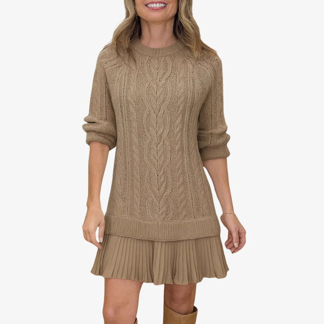 Mara | Knit & Pleat Mini Dress