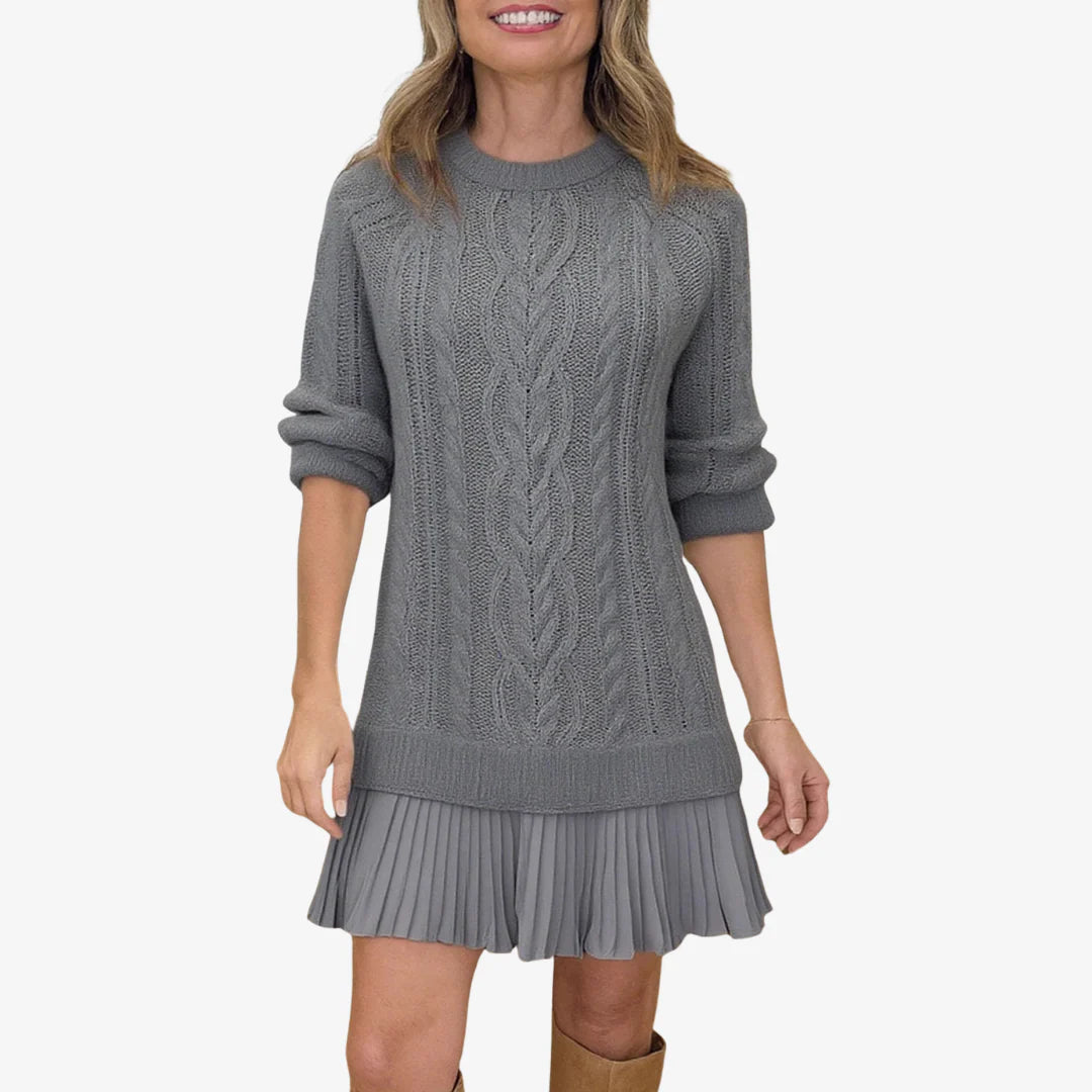 Mara | Knit & Pleat Mini Dress