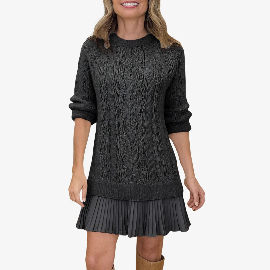 Mara | Knit & Pleat Mini Dress