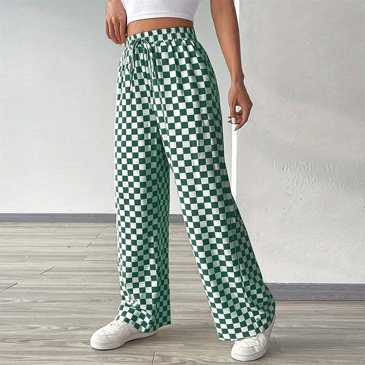 Freya | Chessboard Wide-leg Pants