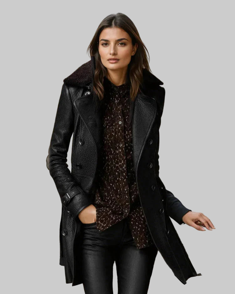 Claire™ | Classic Leather Coat