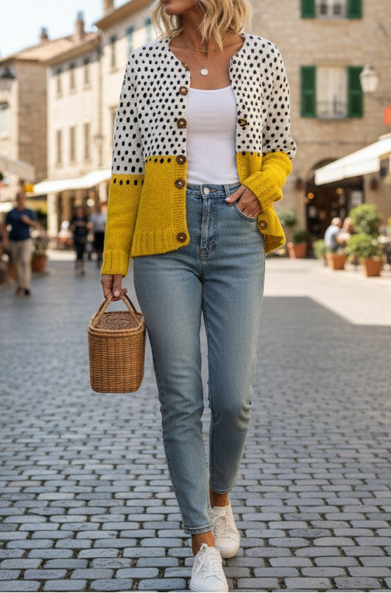 Ava | Dotted Knit Cardigan