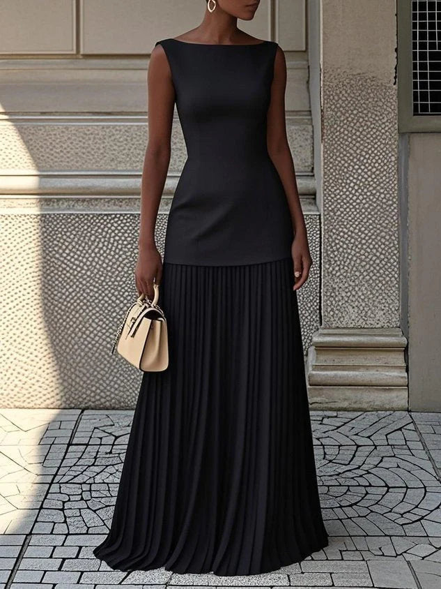 Nora | Sculpted Bodice Pleat Gown
