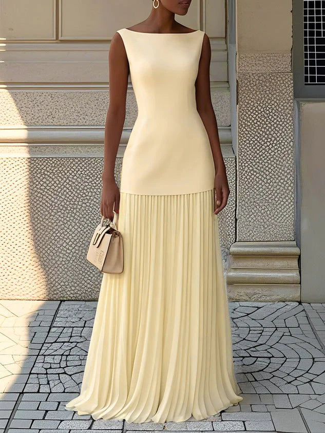 Nora | Sculpted Bodice Pleat Gown