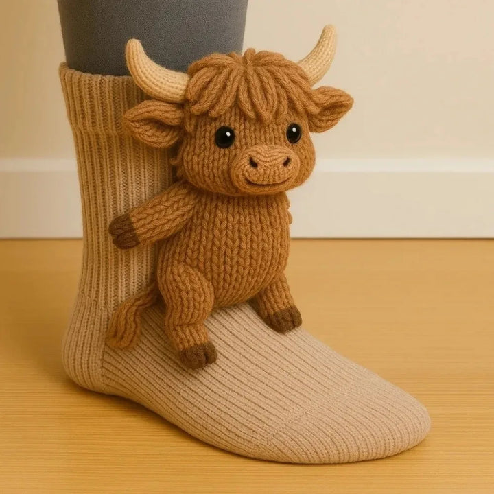 Willow™ | 3D Hand-Knit Animal Socks