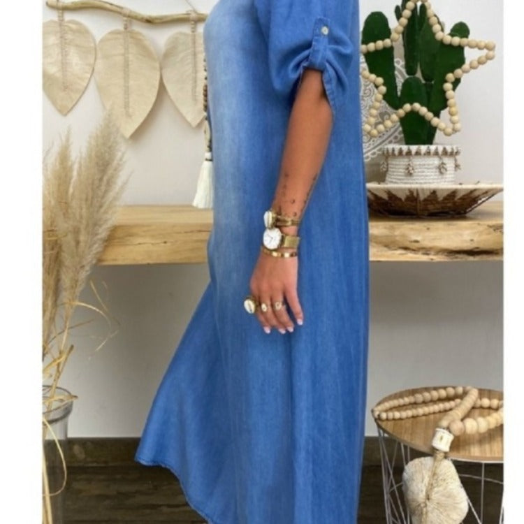 Liana | Long Denim Style Dress