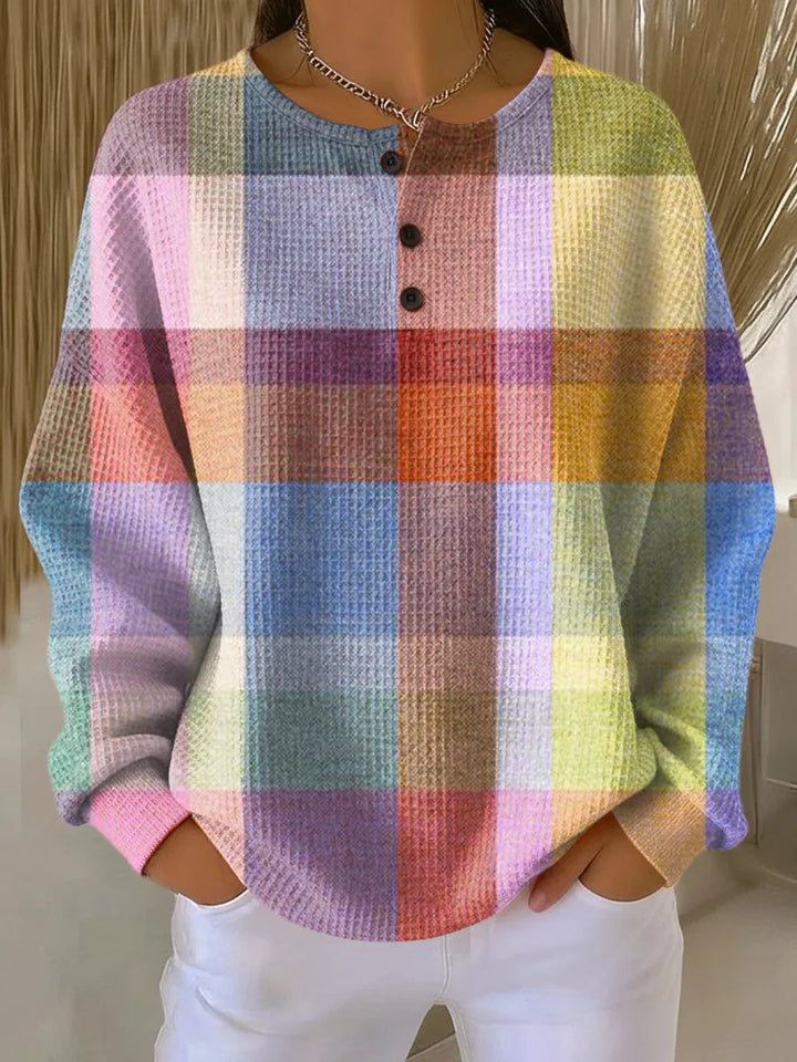 Luna | Rainbow Plaid Pullover