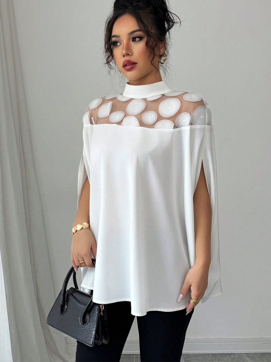 Lindsay | Mesh Shoulder Shirt