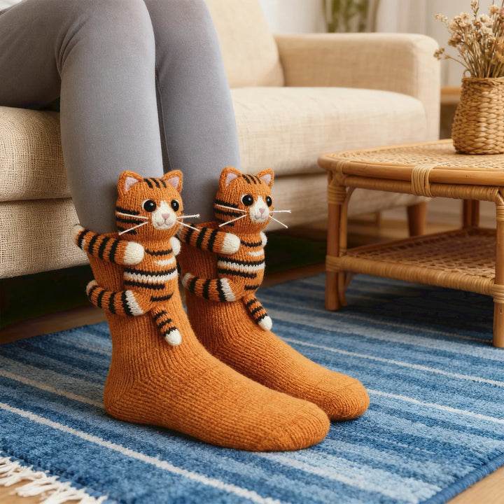 Willow™ | 3D Hand-Knit Animal Socks