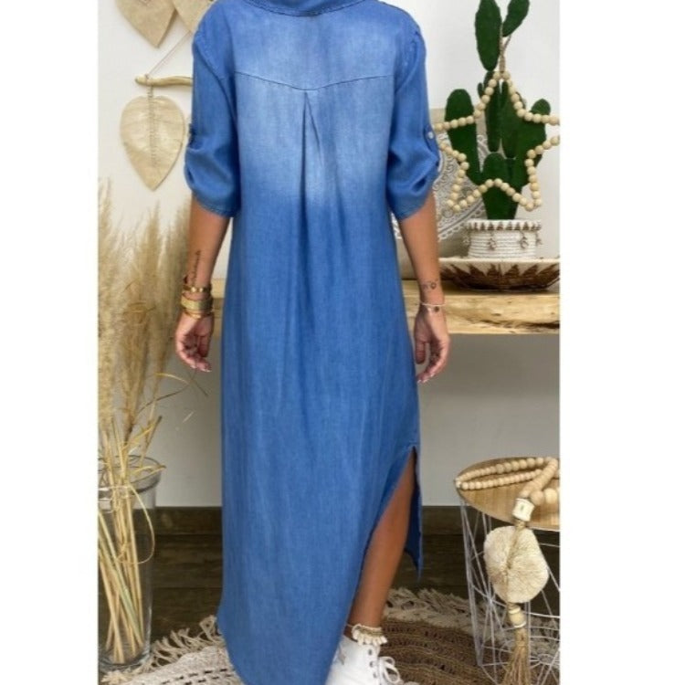 Liana | Long Denim Style Dress