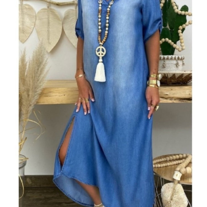 Liana | Long Denim Style Dress
