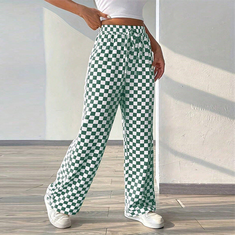 Freya | Chessboard Wide-leg Pants